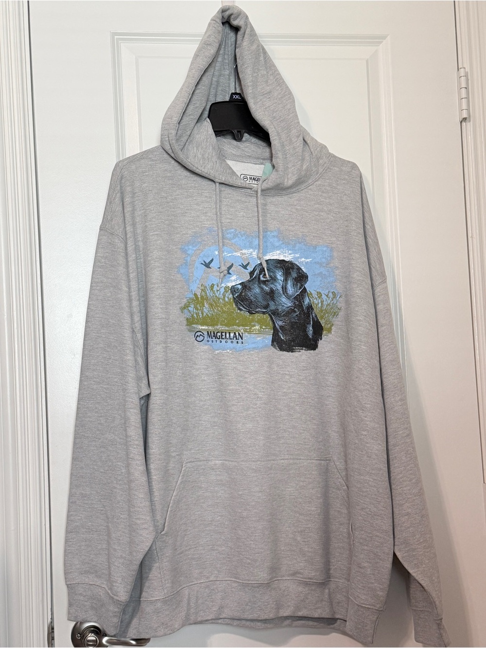 π Magellan Outdoors Black Lab Hunting Hoodie Gray 2XL Pullover - Picture 12 of 16